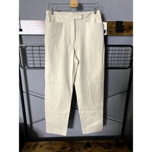 Liz Claiborne Lizsport Khaki Cream Ivory Stretch Pants | Size 12